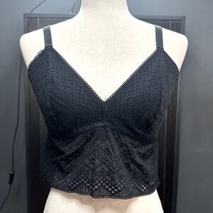 Auden Black Lace Crop Cami
